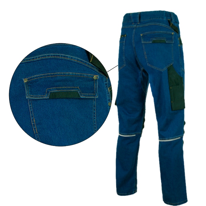 Spodnie robocze JEANS STRETCH jeansowe slim BHP Rozmiar L