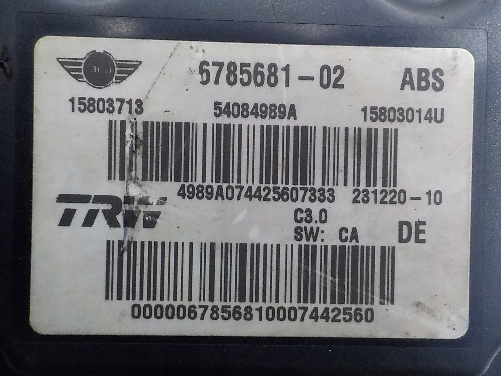 MINI R56 Pompa ABS 6785681-02 15803713