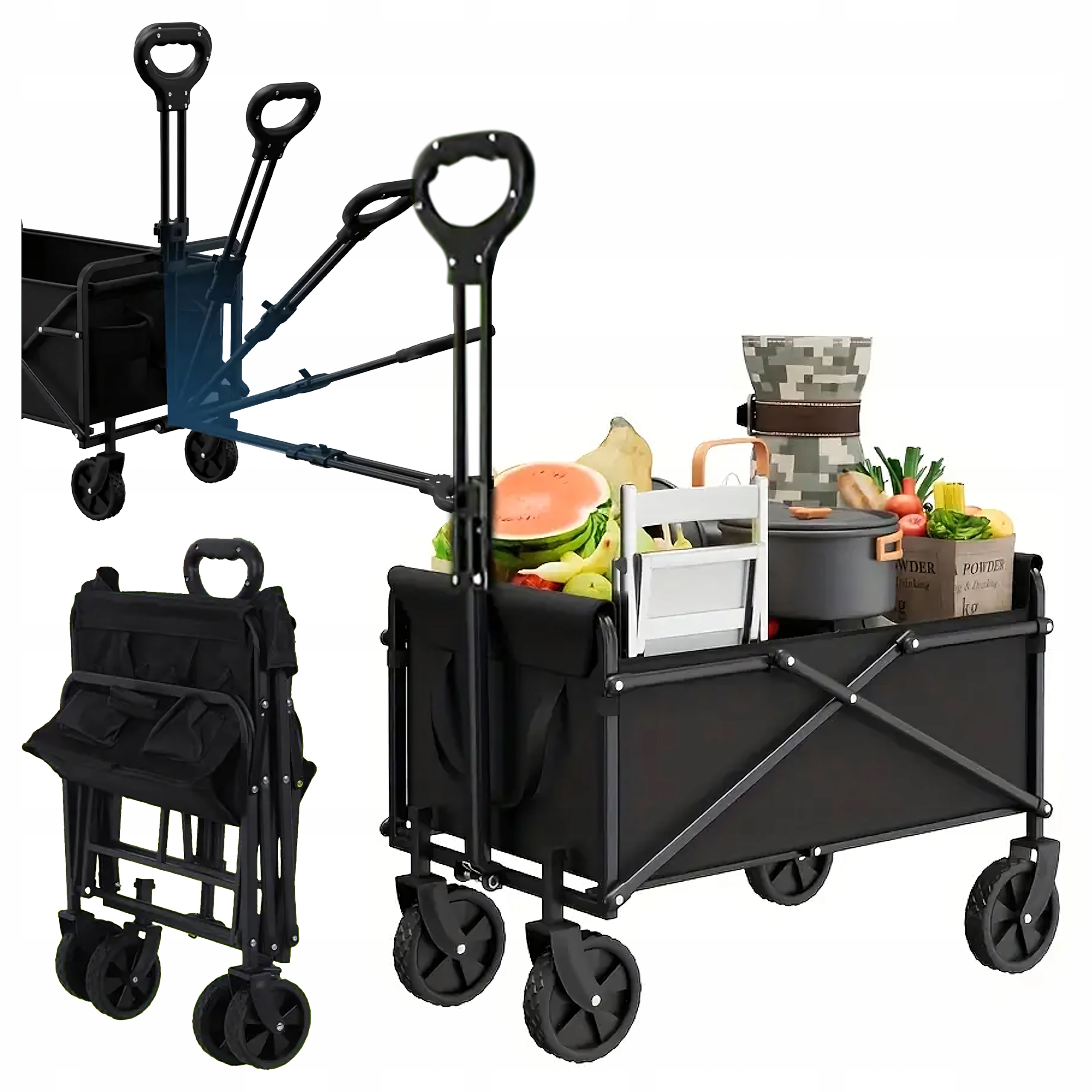 Wózek Turystyczny Plażowy Transportowy Ogrodowy Składany Camping Ryby 100kg