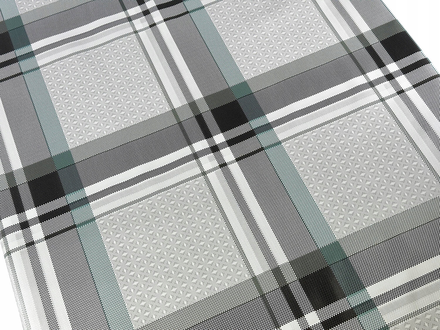 Cerata Obrus Ceratowy Turkusowa Kratka x 220x140 cm Długość 220 cm