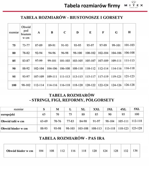 Mitex pas do pończoch IRA modelujący 132 czarny Marka Mitex