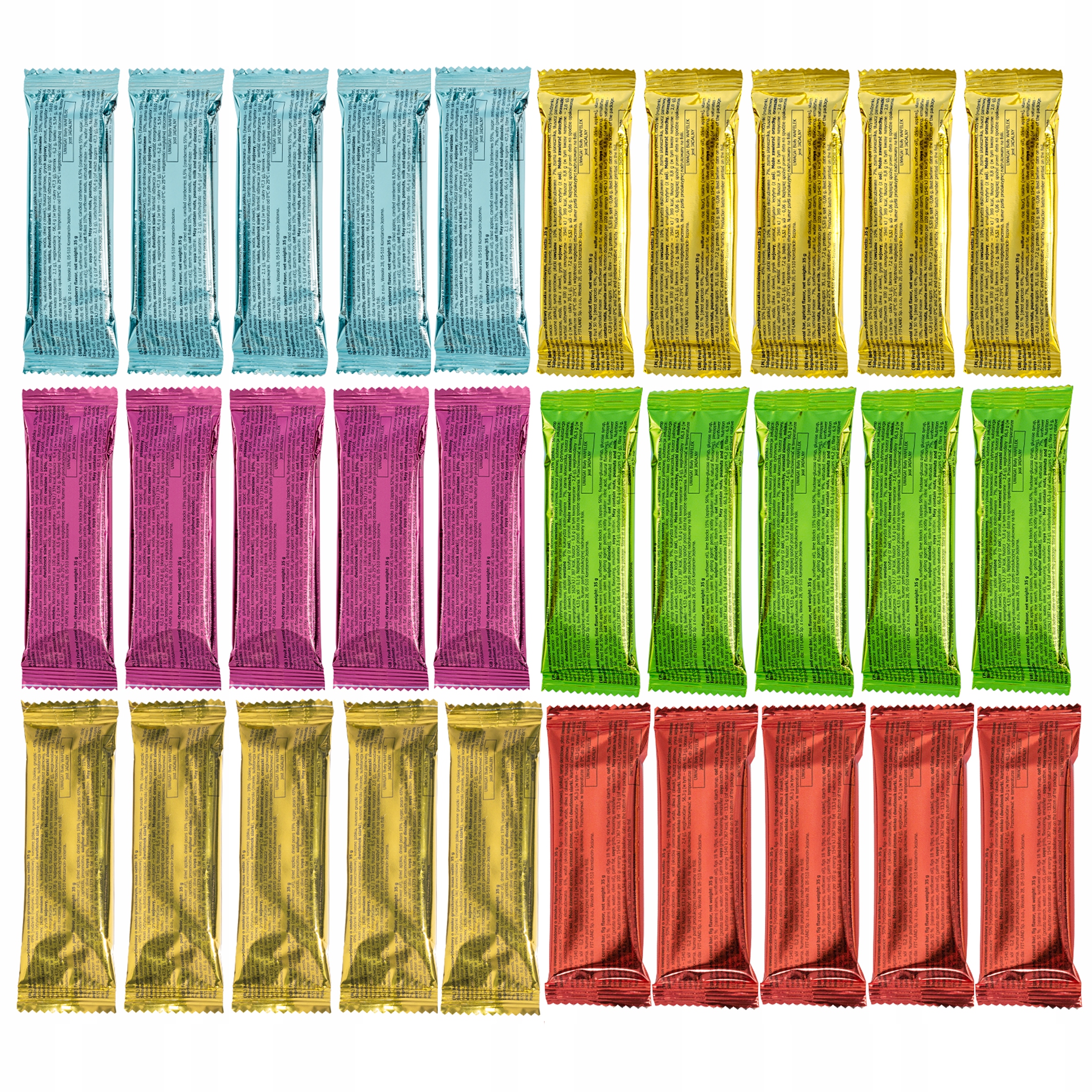 Zestaw batonów owocowo-zbożowych MIX smaków 30 x 35 g Duża Zawartość Owoców