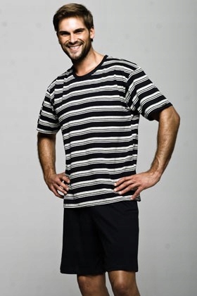 Pánské Pyžamo S Pruhy Kr M mix barev mix vzor