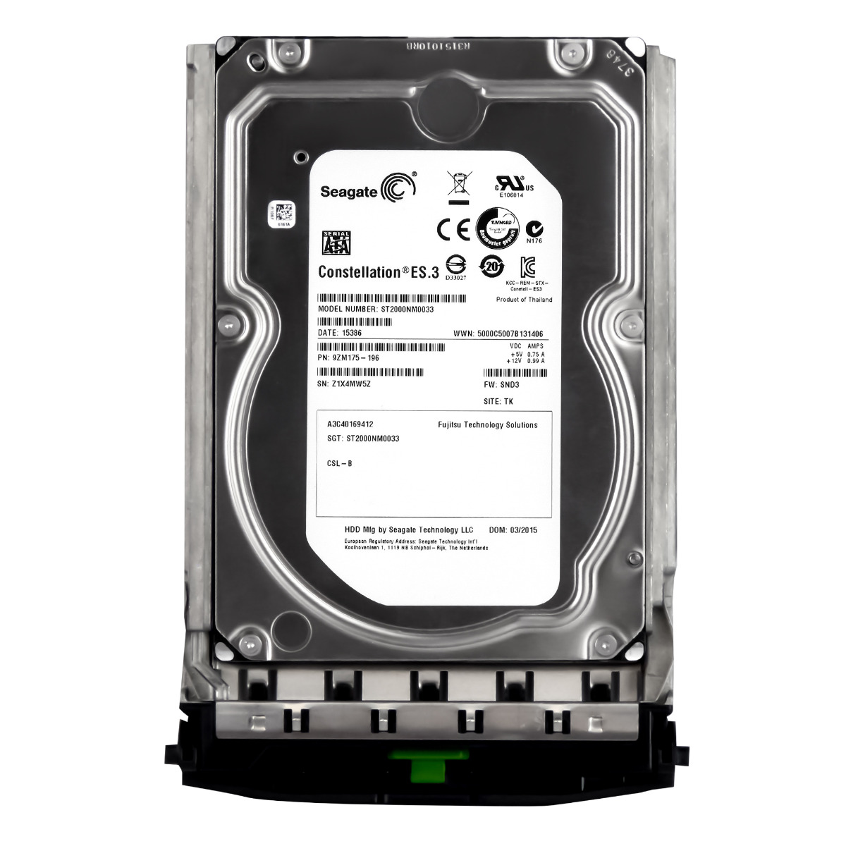 Fujitsu A3C40169412 2TB 7.2K 128MB Sata III 3.5'' ST2000NM0033