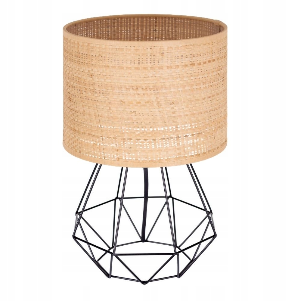 LAMPKA NOCNA STOŁOWA BIURKOWA RATAN RATTAN ABAŻUR