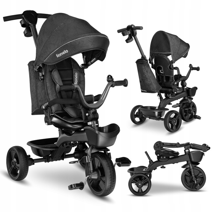 Rower trójkołowy Lionelo Kori 2 w 1 Hamulec 3-punktowe Szary
