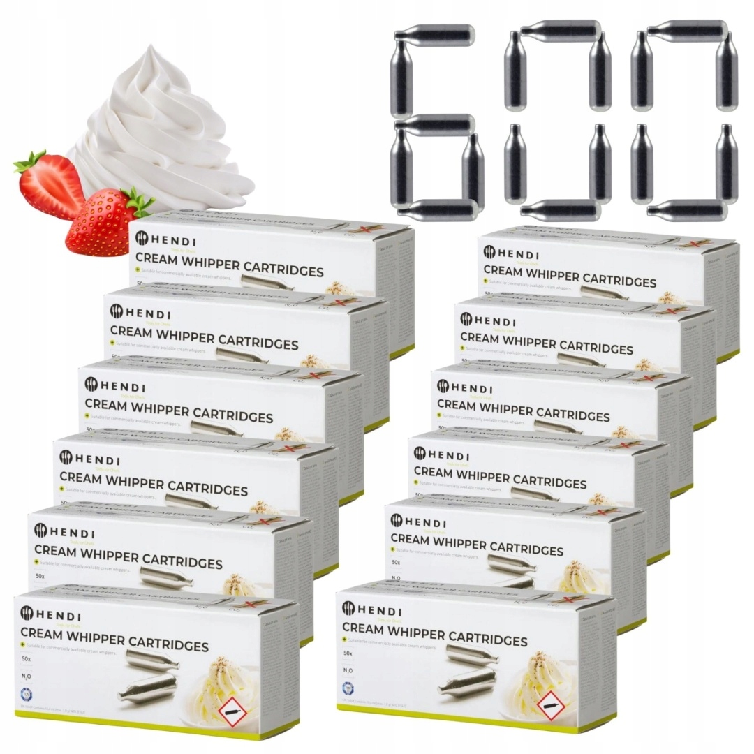 Kartuše na šlehačku N2O sifon 600 Kusů Hendi 586907