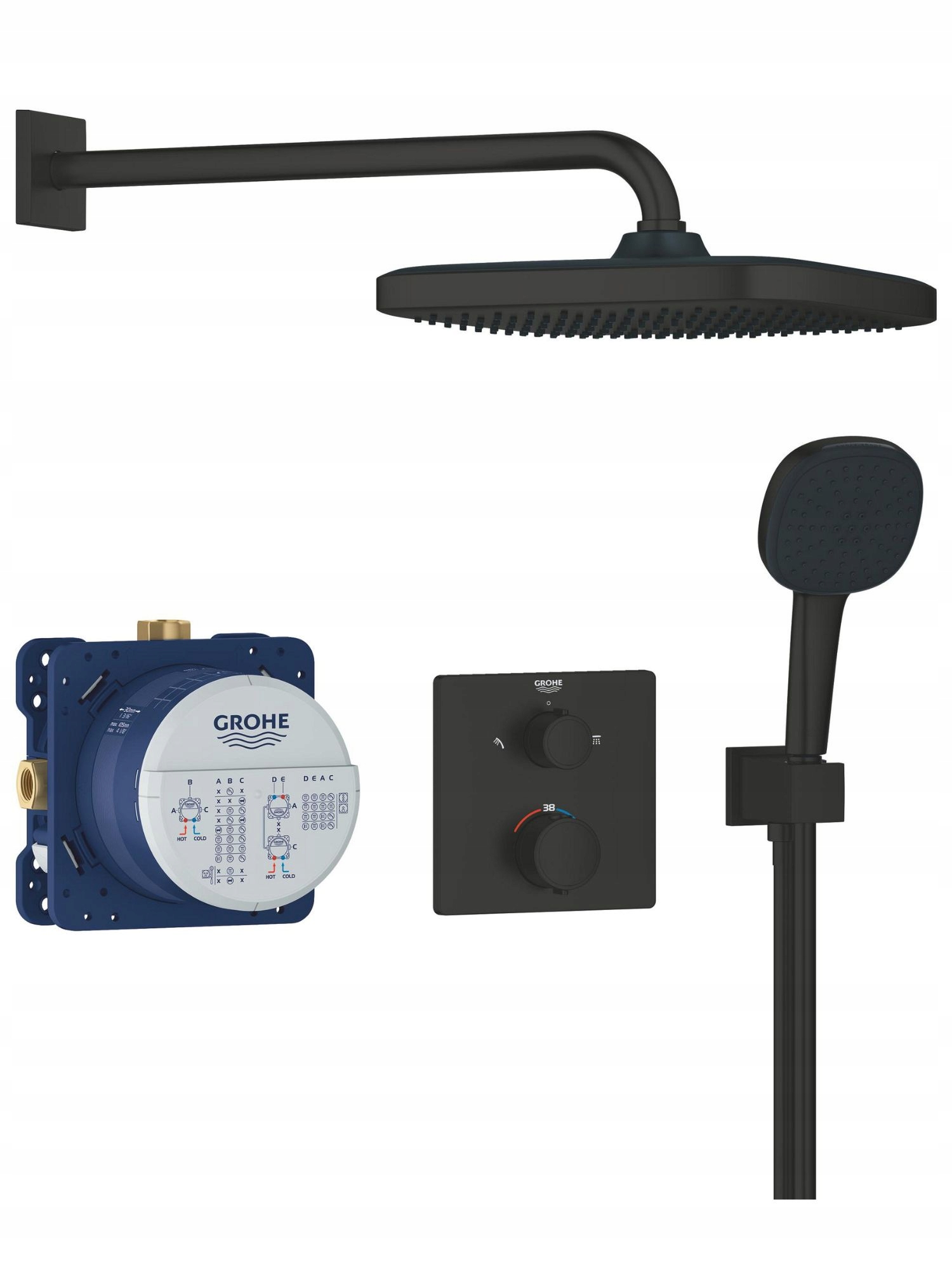Podtynkowy zestaw prysznicowy Grohe Precision Thermostat z deszczownicą