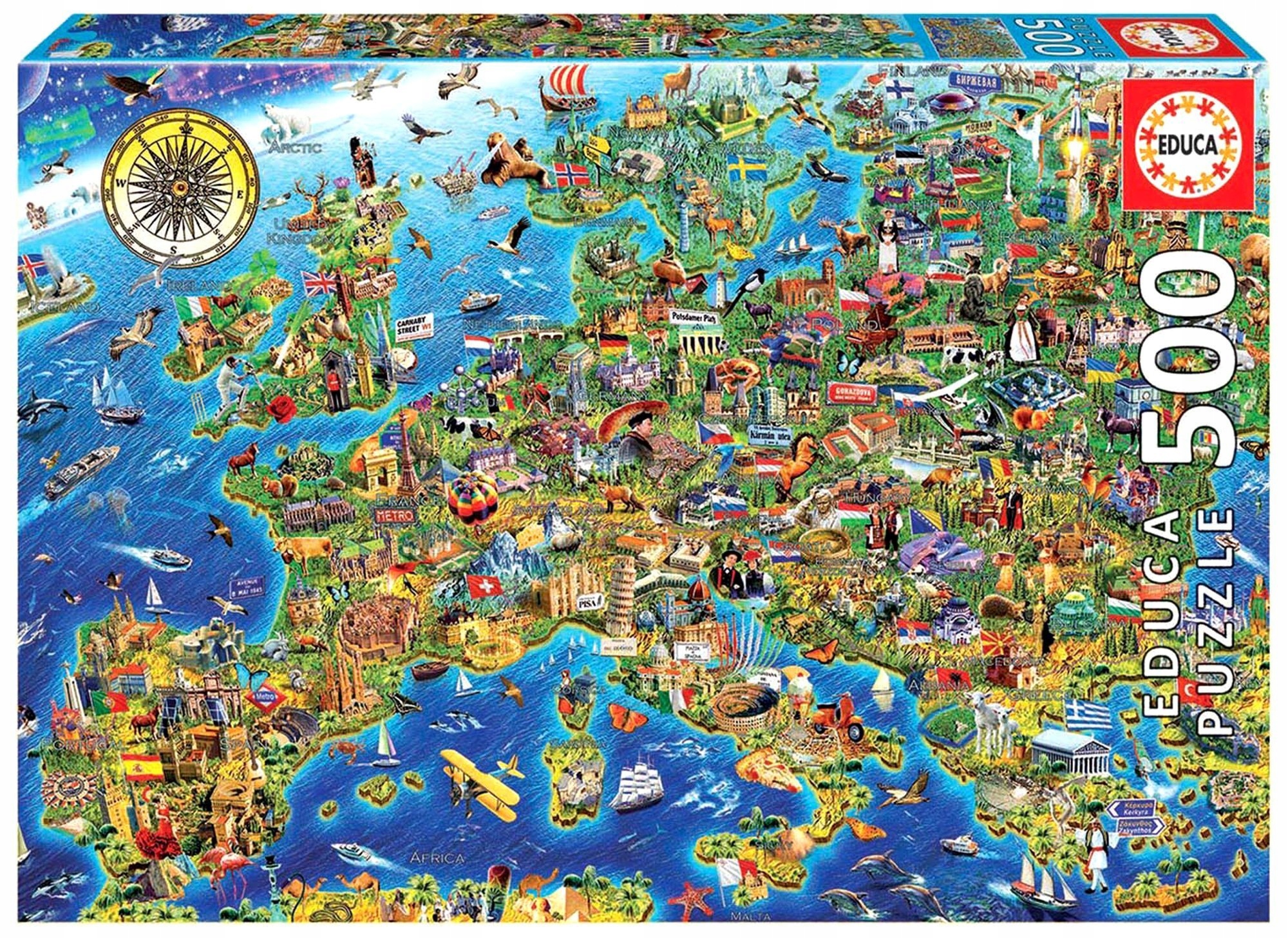 Educa Puzzle 500 el. Mapa Europy