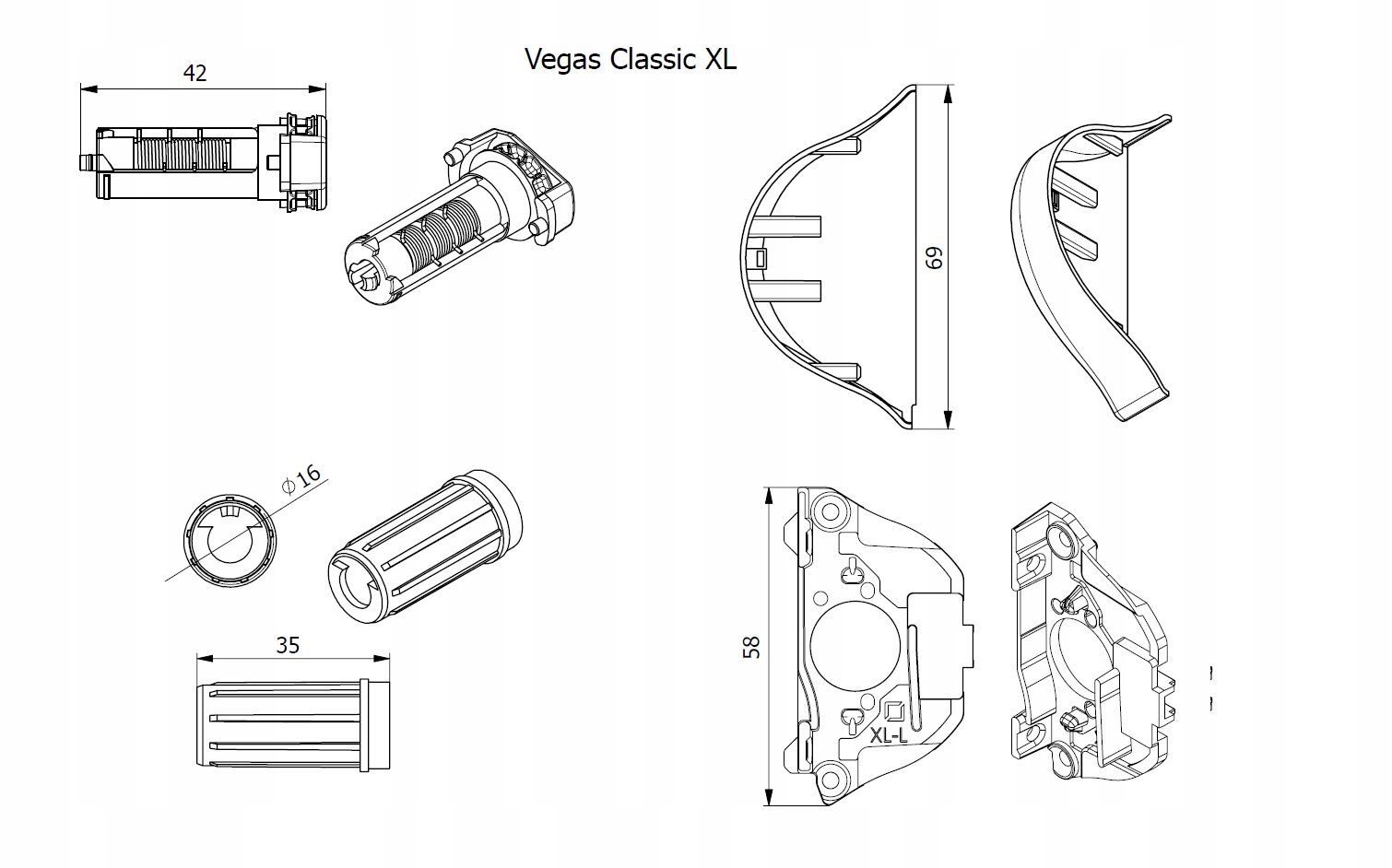 MECHANIZM BOCZKI DO ROLETY VEGAS CLASSIC KOMPLET Kod producenta Mechanizm rolety Vegas