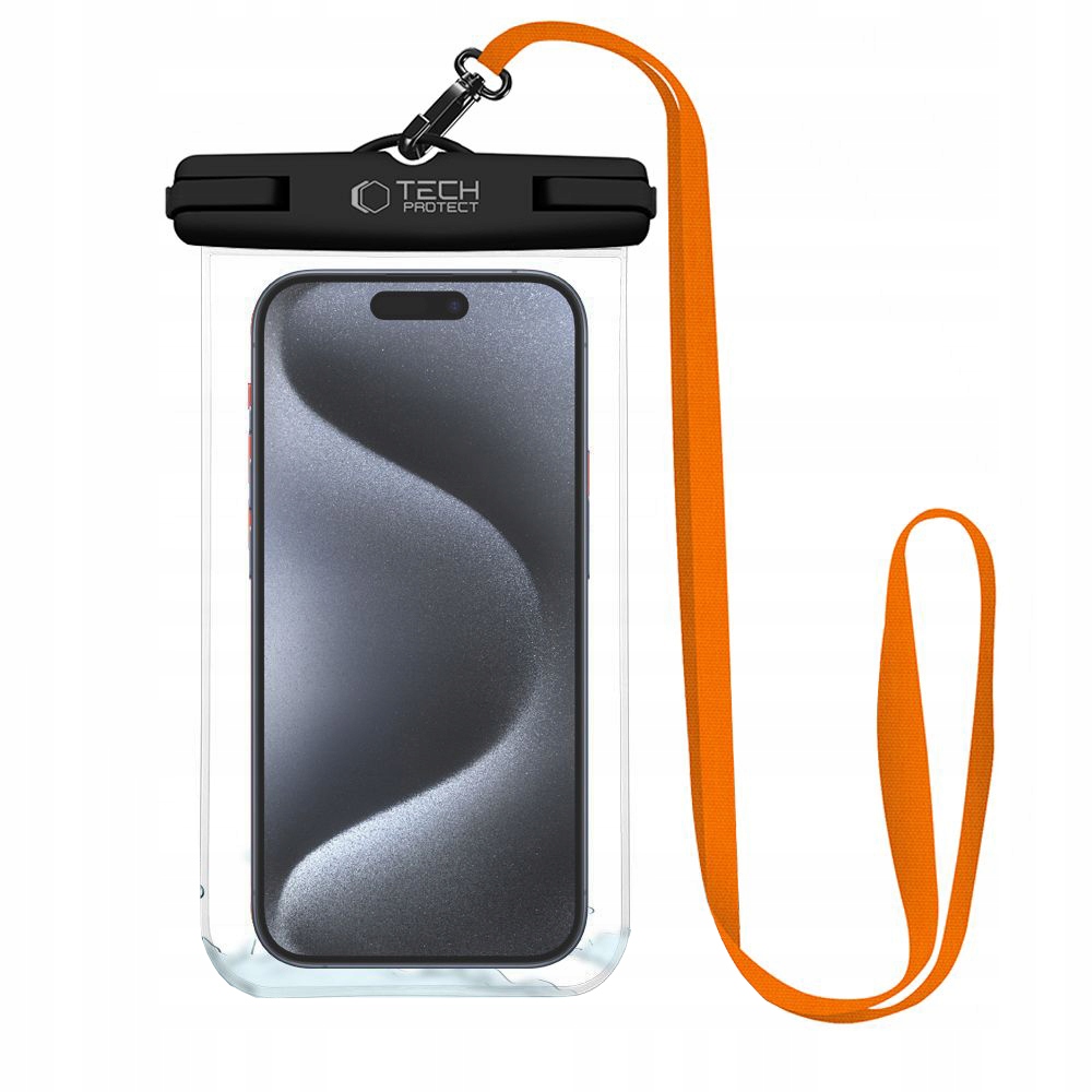 Tech- Protect UWC7 Universal Waterproof Case 6. 9 Inch Black/ Orange Tech-