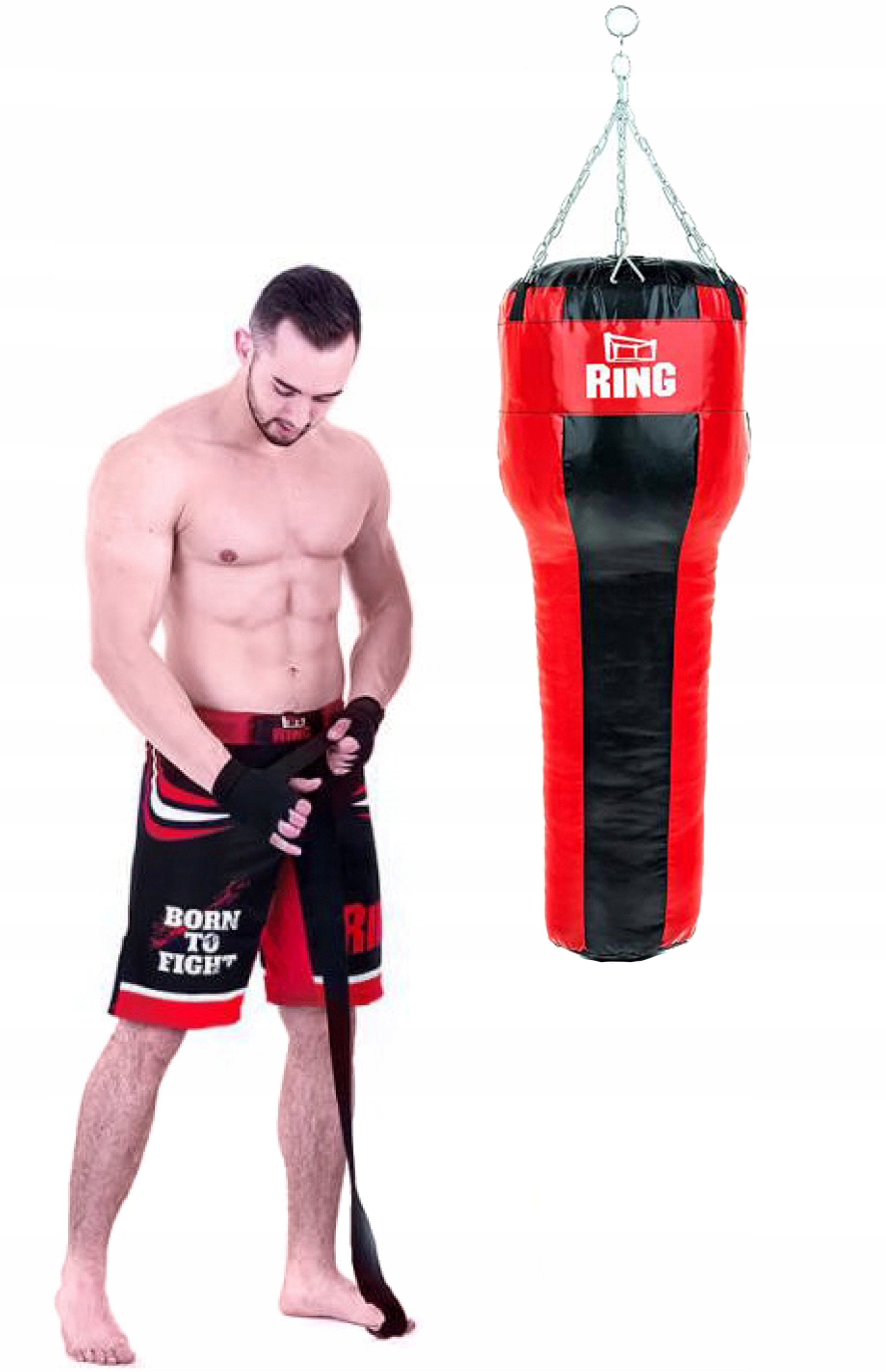Worek Bokserski Treningowy Hakowy 120x35cm 30KG