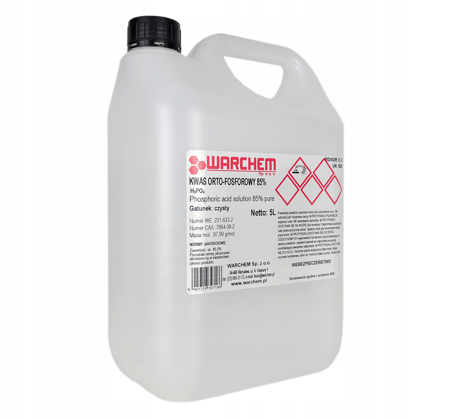 Kwas Orto-fosforowy 85% czysty 5L