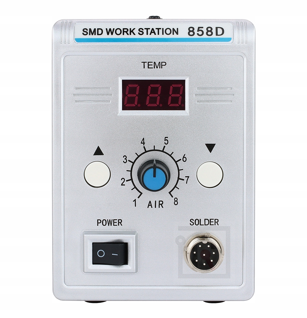 STACJA LUTOWNICZA HOT AIR NA GORĄCE POWIETRZE 858D 700W + AKCESORIA SPOIWA Produkt wprowadzony do obrotu na terenie UE przed 13.12.2024 Tak