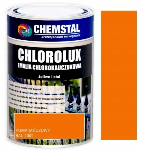 Chemstal Chlorolux Emalia Chlorokauczukowa Na Stal Pomarańczowy Ral 2009 10
