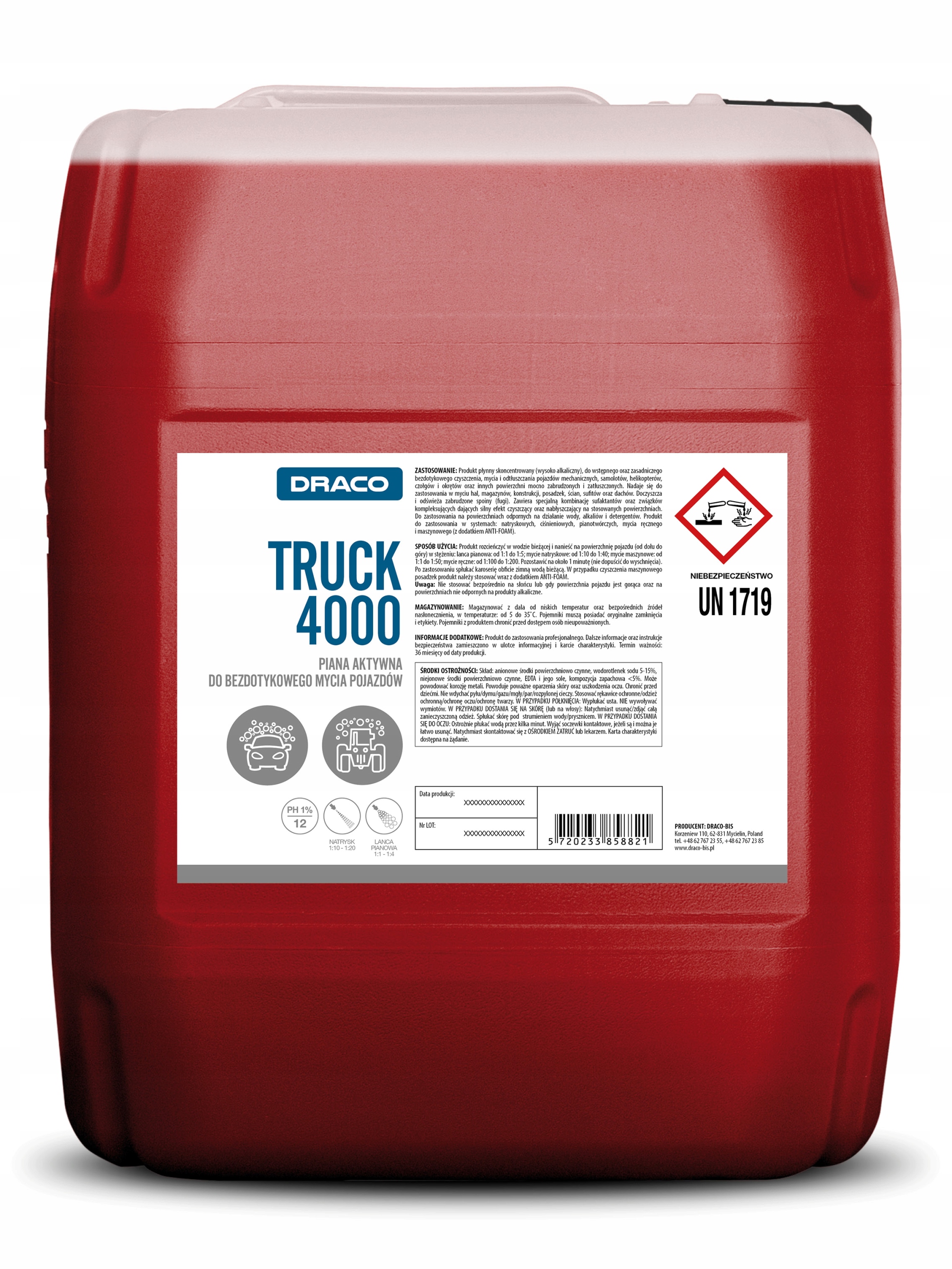 Активная пена бесконтактная мойка автомобилей truck 4000 20L