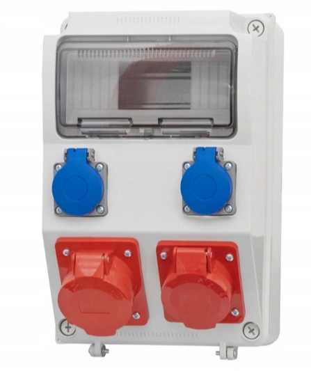 Elektrický nástěnný rozvaděč s 9 zásuvkovými moduly 16A/5p 32A/5p 2x230V