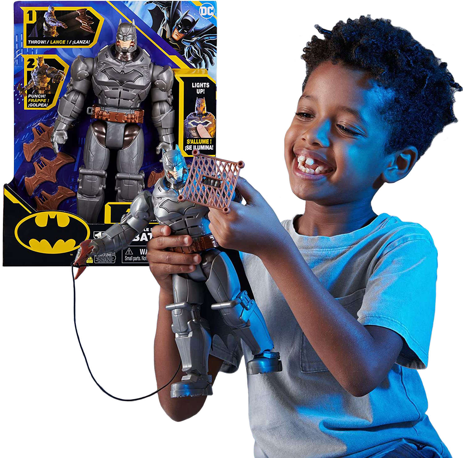 VEĽKÁ FIGÚRKA BATMAN 30CM SVETLO ZVUK BATTLE STRIKE + PRÍSLUŠENSTVO