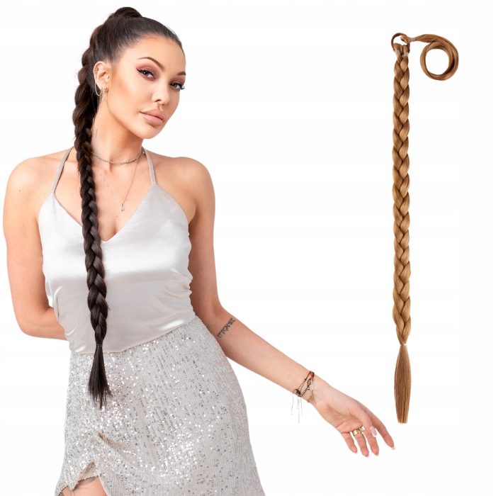 Připínací cop na gumičce, umělé vlasy 85 cm #26/18/27 toffi blond