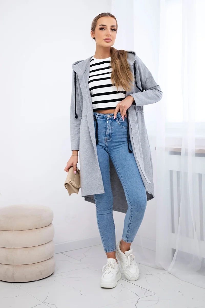 Přehoz s delší zadní částí, šedý