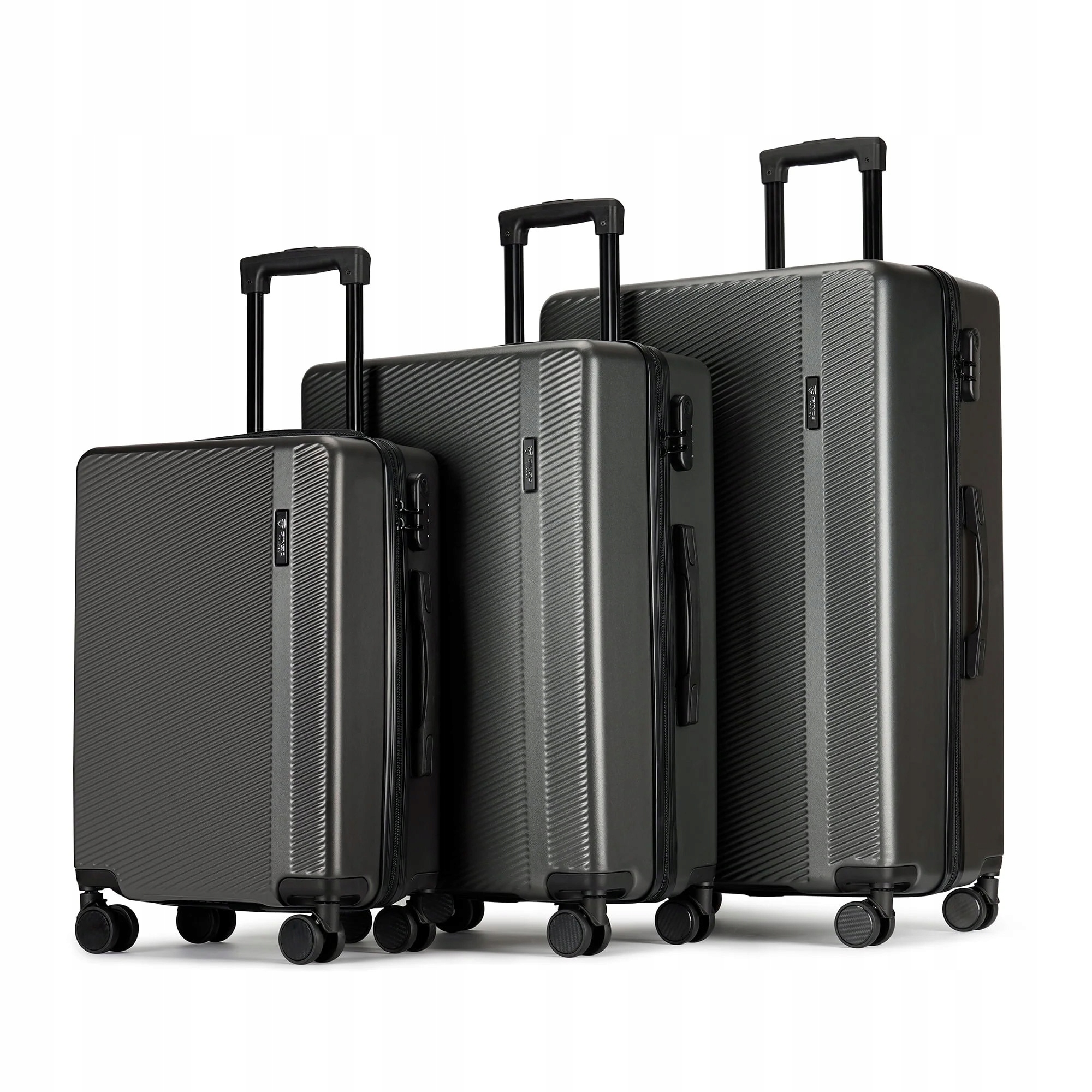 Ginza Travel 3-częściowy zestaw walizek Abs Hardshell z zamkiem Tsa szare