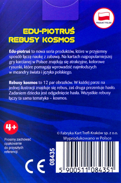 KARTY TREFL EDU PIOTRUŚ REBUSY KOSMOS EAN (GTIN) 5900511084351
