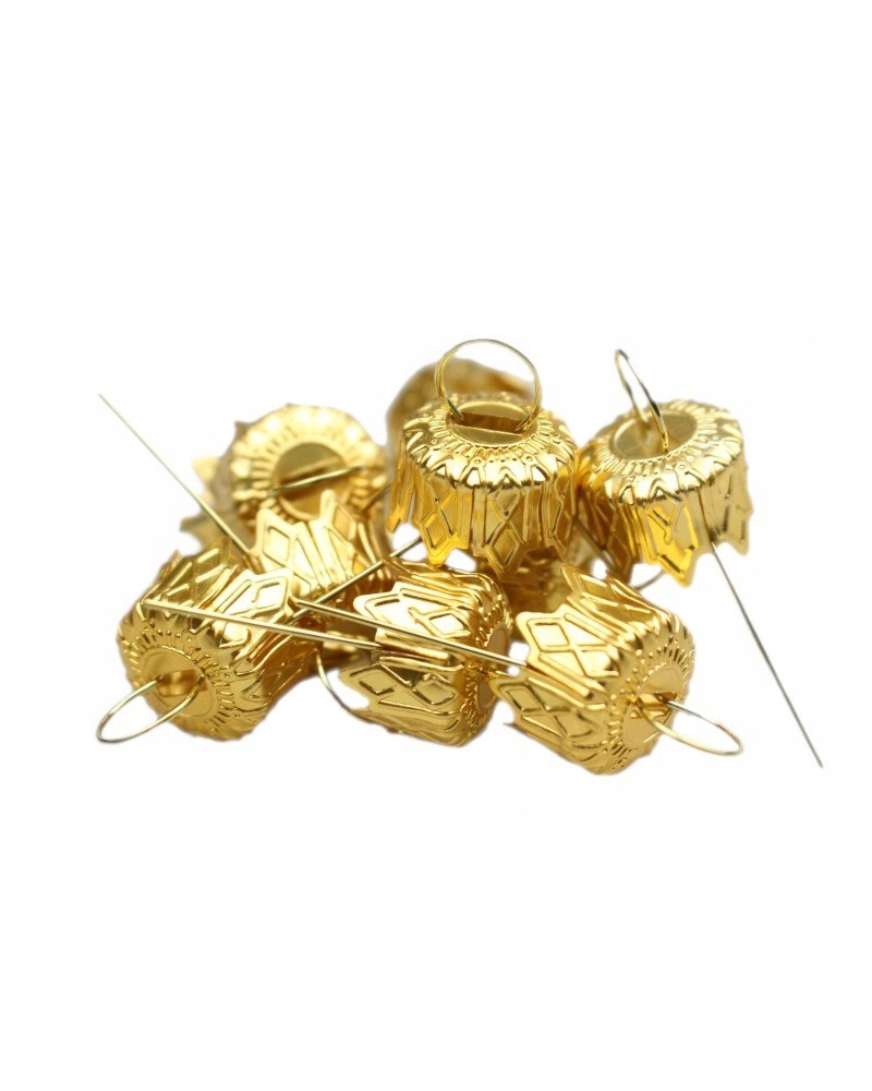 zawieszki do bombek 16mm złote 12szt. | ZW-5894 — 2