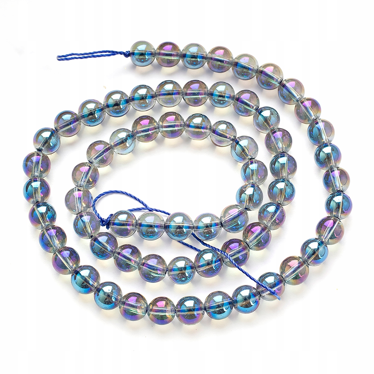 Korálky Přírodní Křišťál Horský, Galvanika, Kulaté, 6mm, 60ks/38 Cm/nit