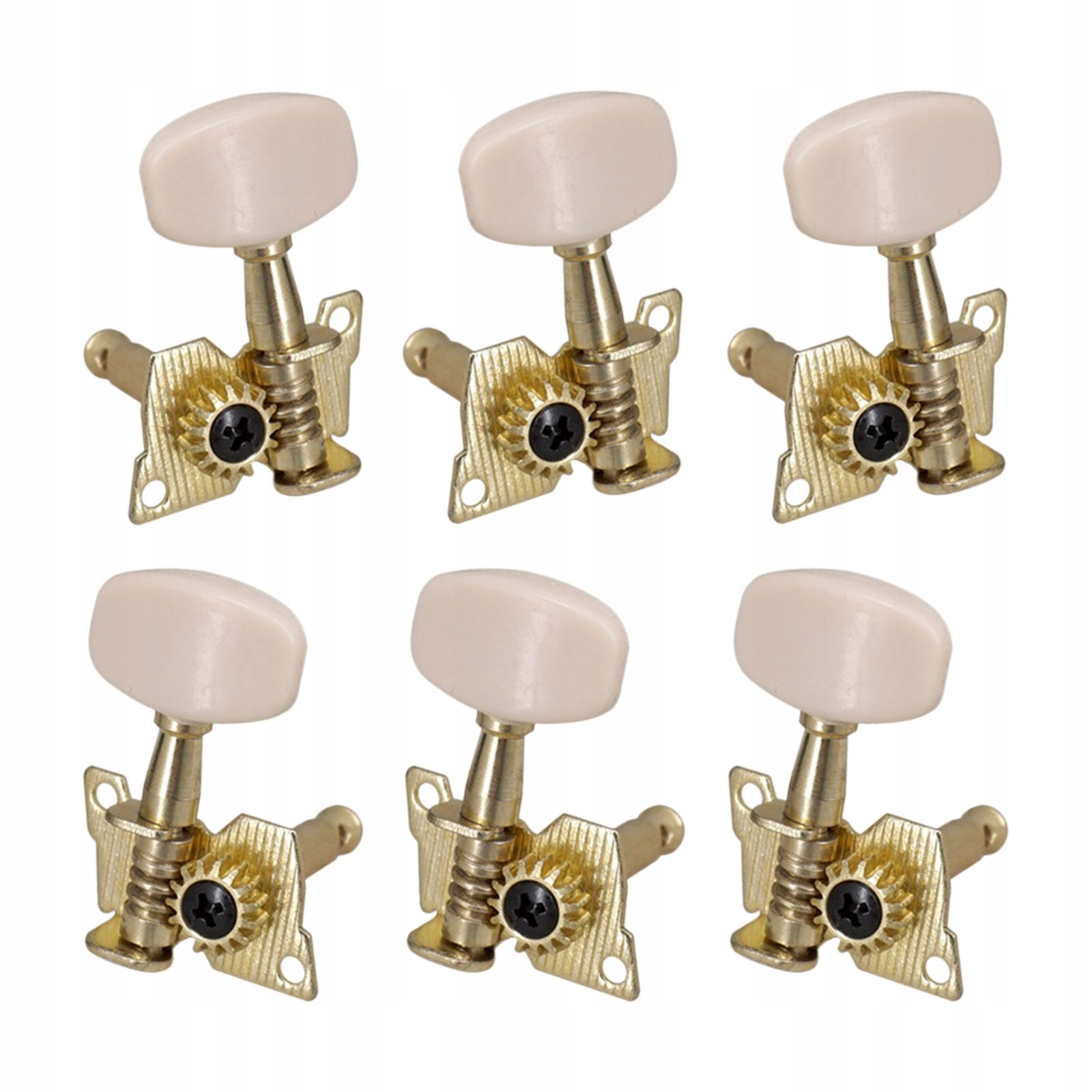 6Pcs Guitar 3L 3R Open String Button Tuning Pegs Machine Head Key Peg White