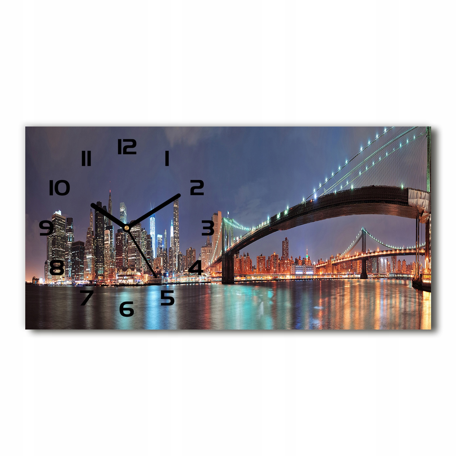 

Zegar ścienny szklany Manhattan Nowy Jork 60x30 cm