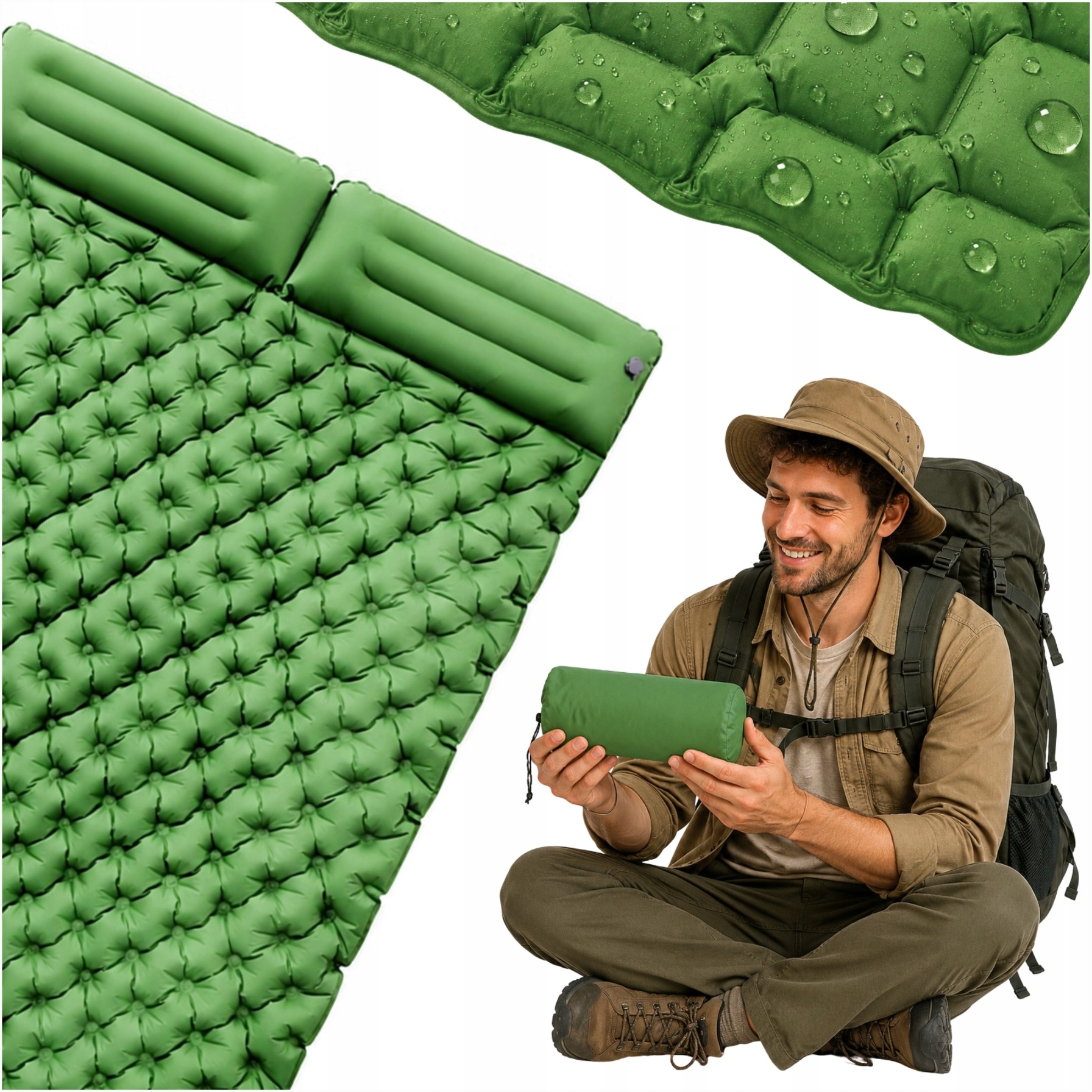 Matrace dvoumístná skládací turistická karimatka polštář 195x120