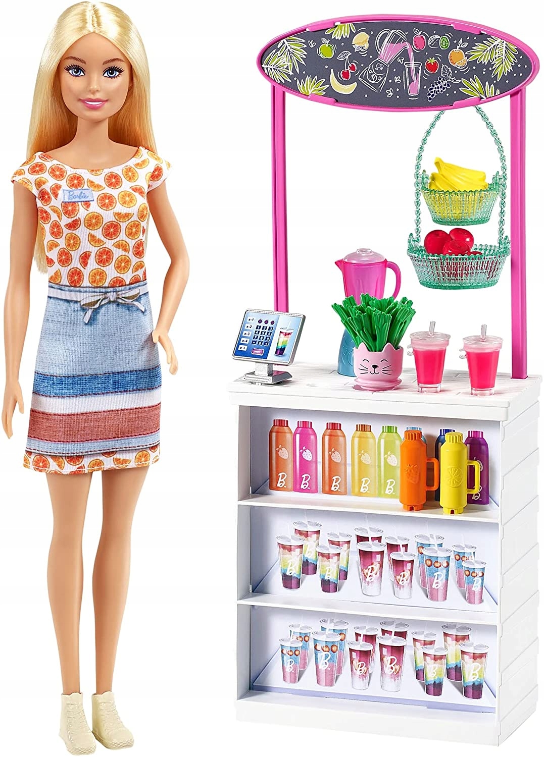 

Lalka Barbie GRN75 Bar Z Sokami Smoothie Kelnerka