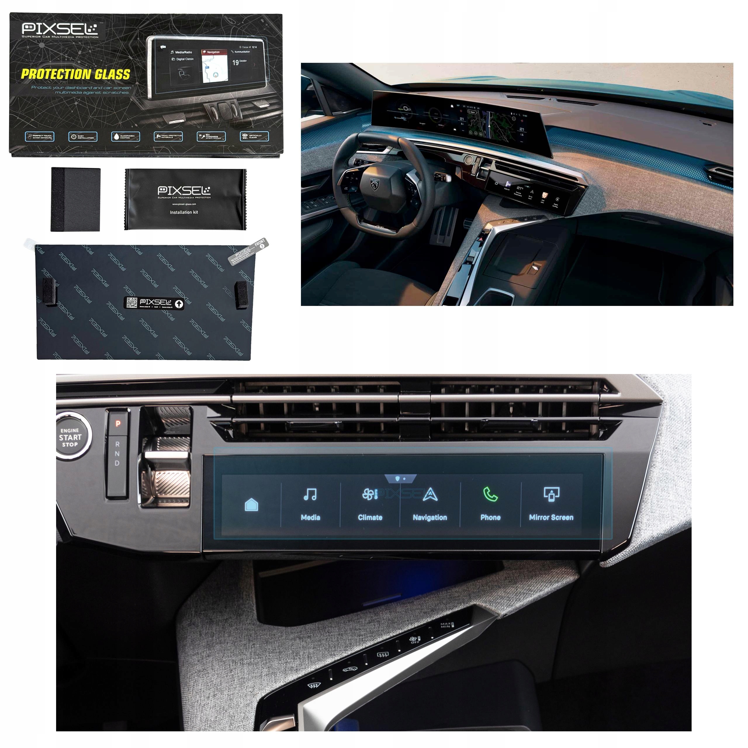 Antyodciskowe Matowe Szkło Ochronne Peugeot 3008-10.8“ 2024-