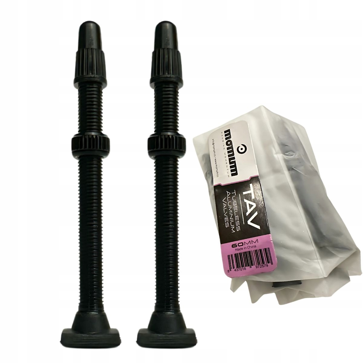 Ventily pro jízdní kola, bezdušové ventily Momum Set 20 Tav Valve Aluminium 60 mm