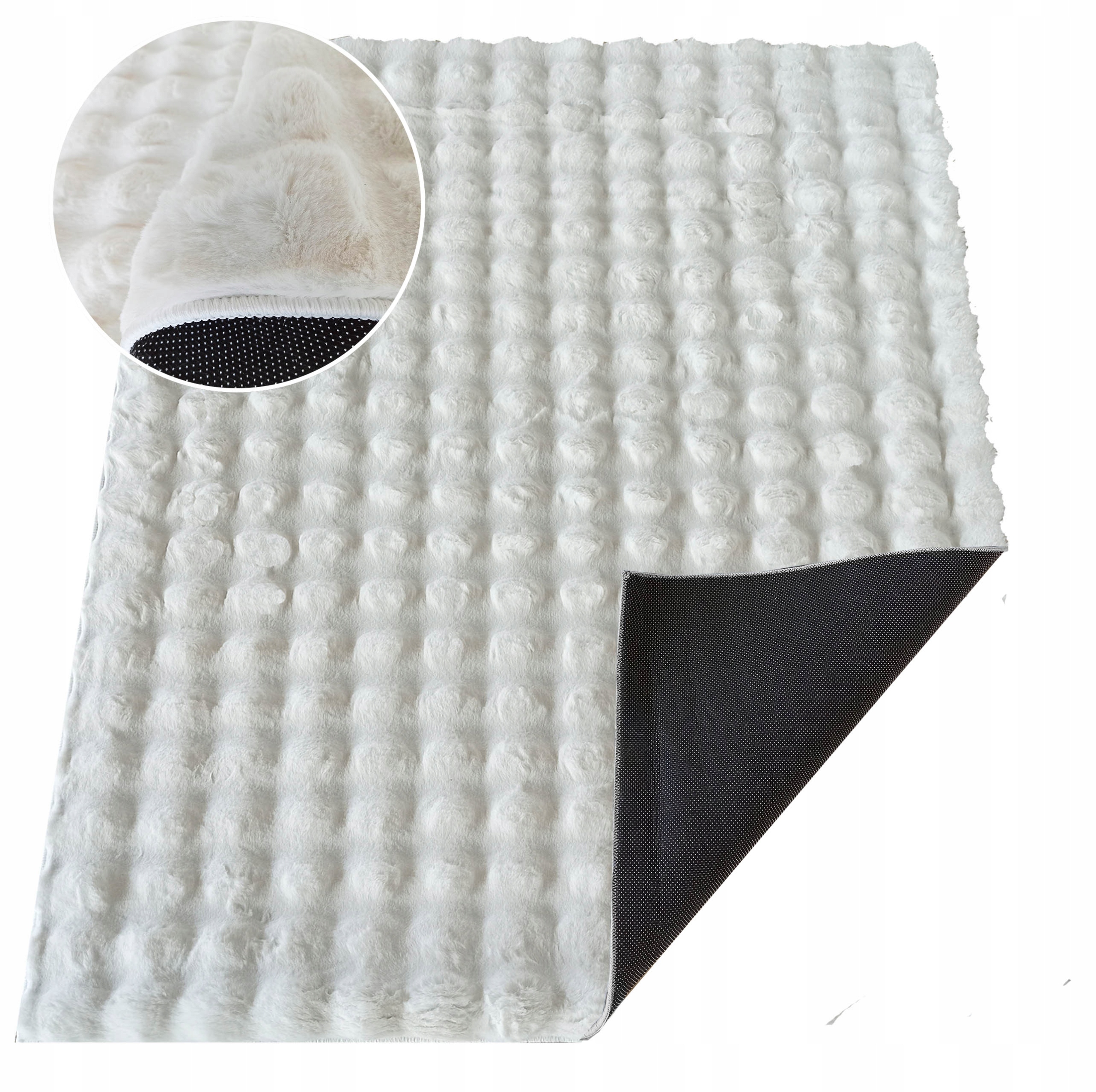 Pluszowy dywan Merlin 3D Bubble 200x290 Biały