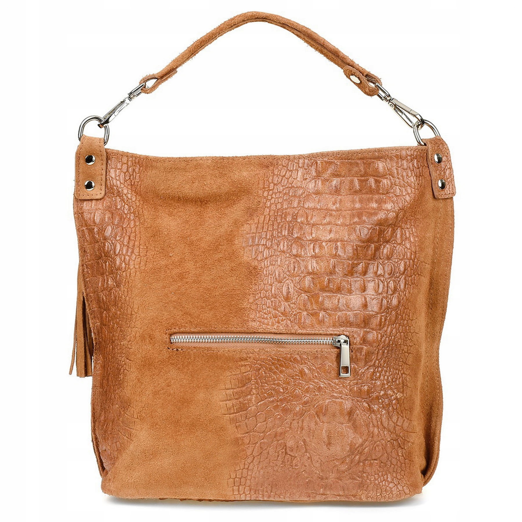 TOREBKA zamszowa damska shopper worek kroko CAMEL Model V476