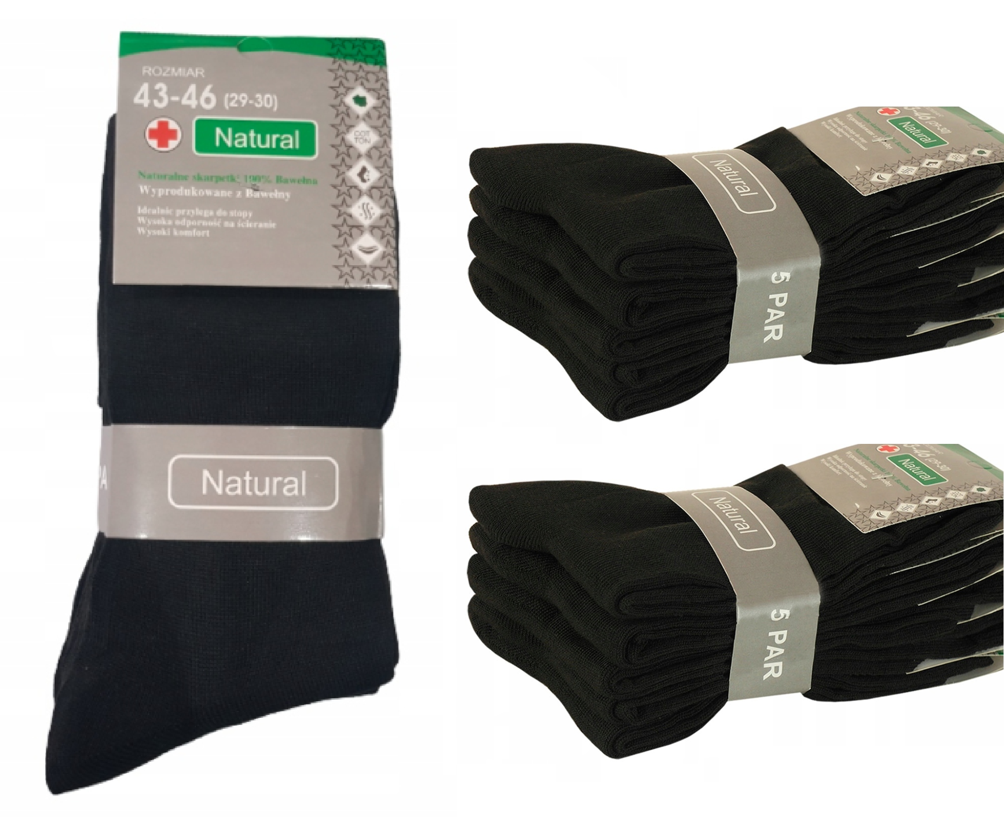

10x Skarpetki męskie Bawełna 100% naturalne 43-46
