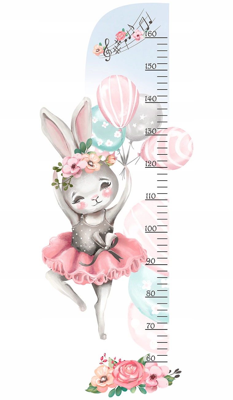Naklejka ścienna MIARKA WZROSTU BALETNICE
