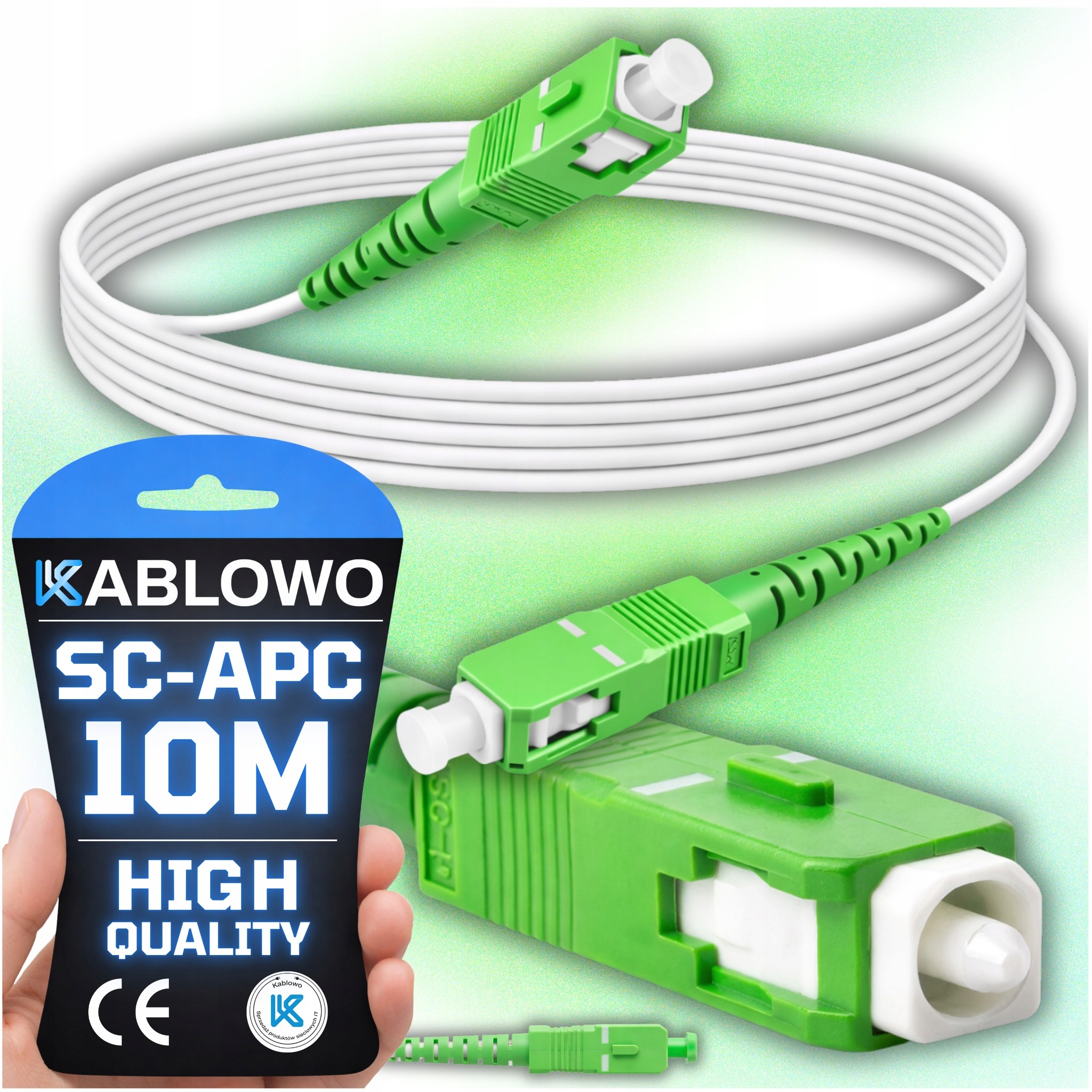 Kabel światłowodowy SC/APC SIMPLEX 10 m G657A2
