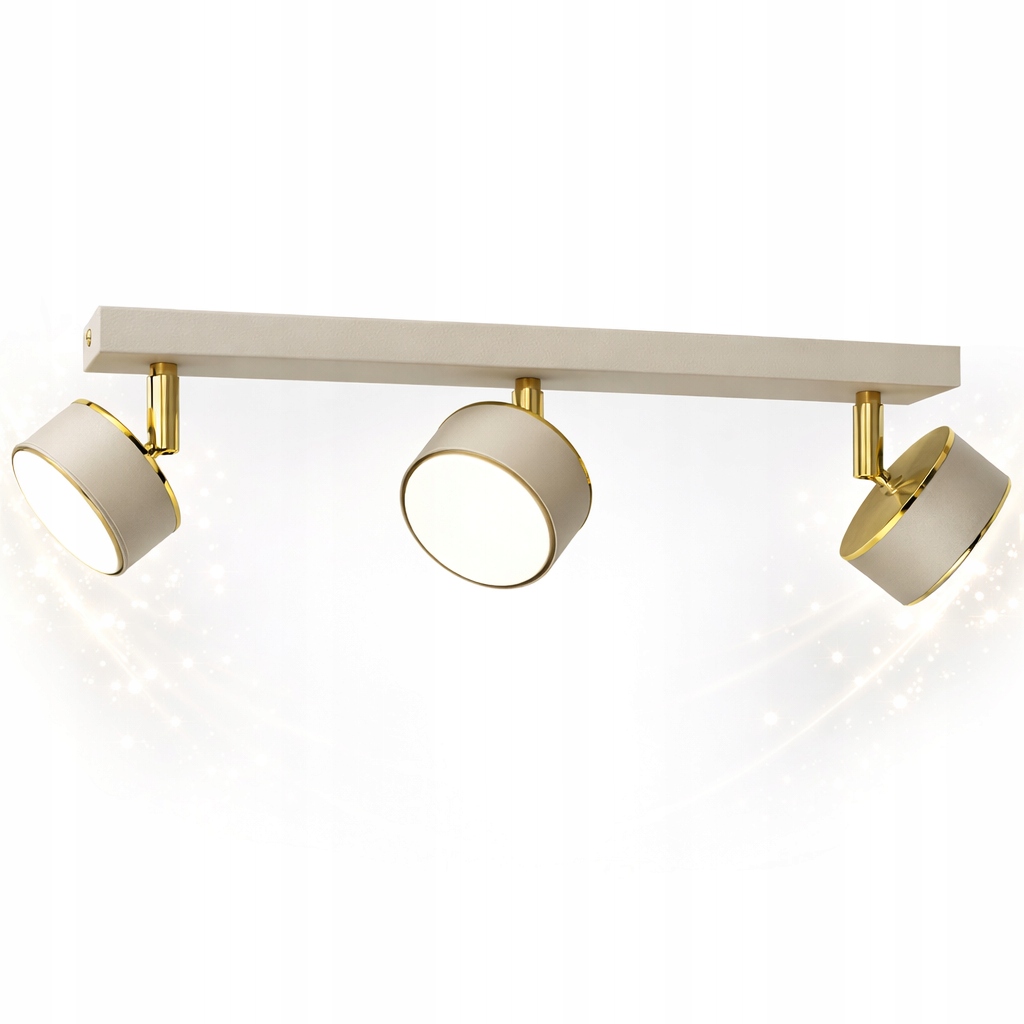 Stropní Svítidlo Axis Lišta 3x Spot Metalová Nastavitelná Zlato Béžová Do Obývacího Pokoje