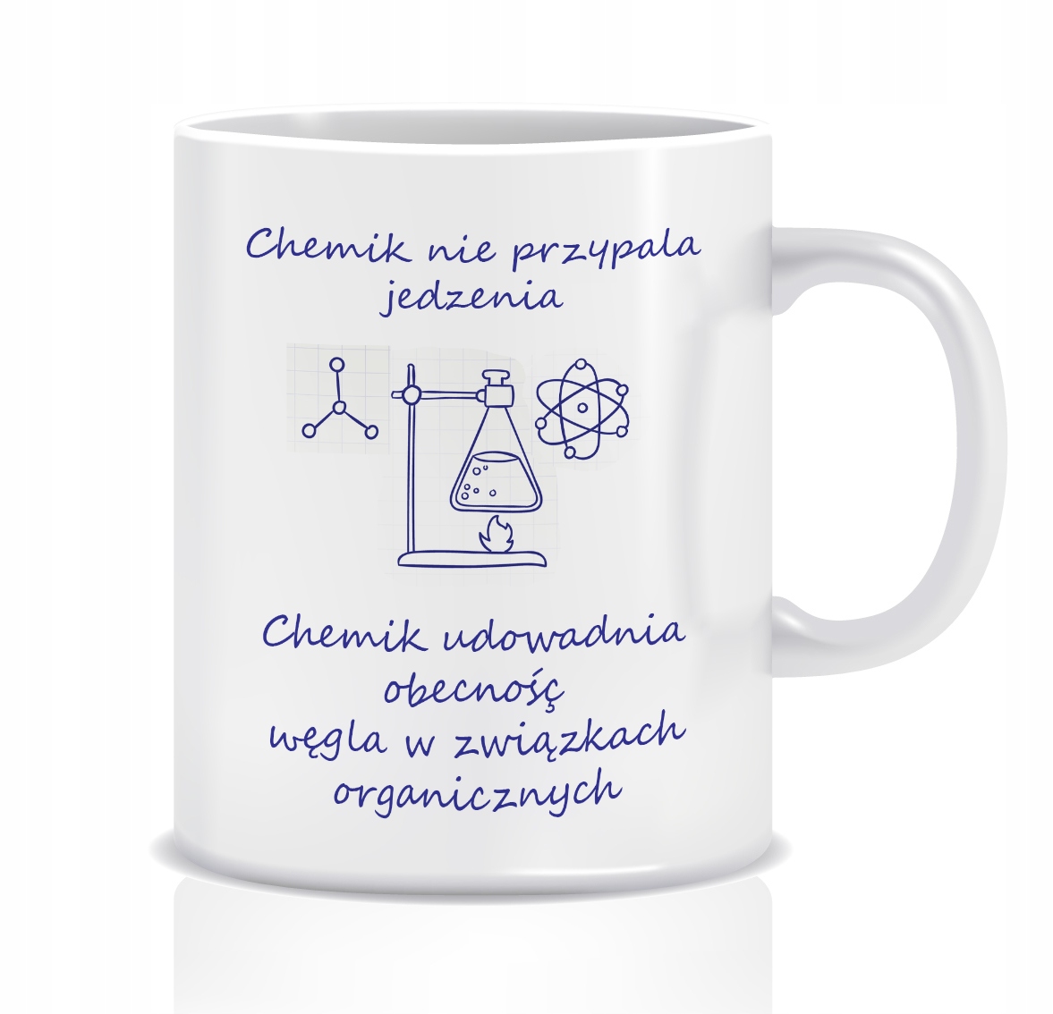 

Kubek z grafiką dla chemika (obecność węgla)