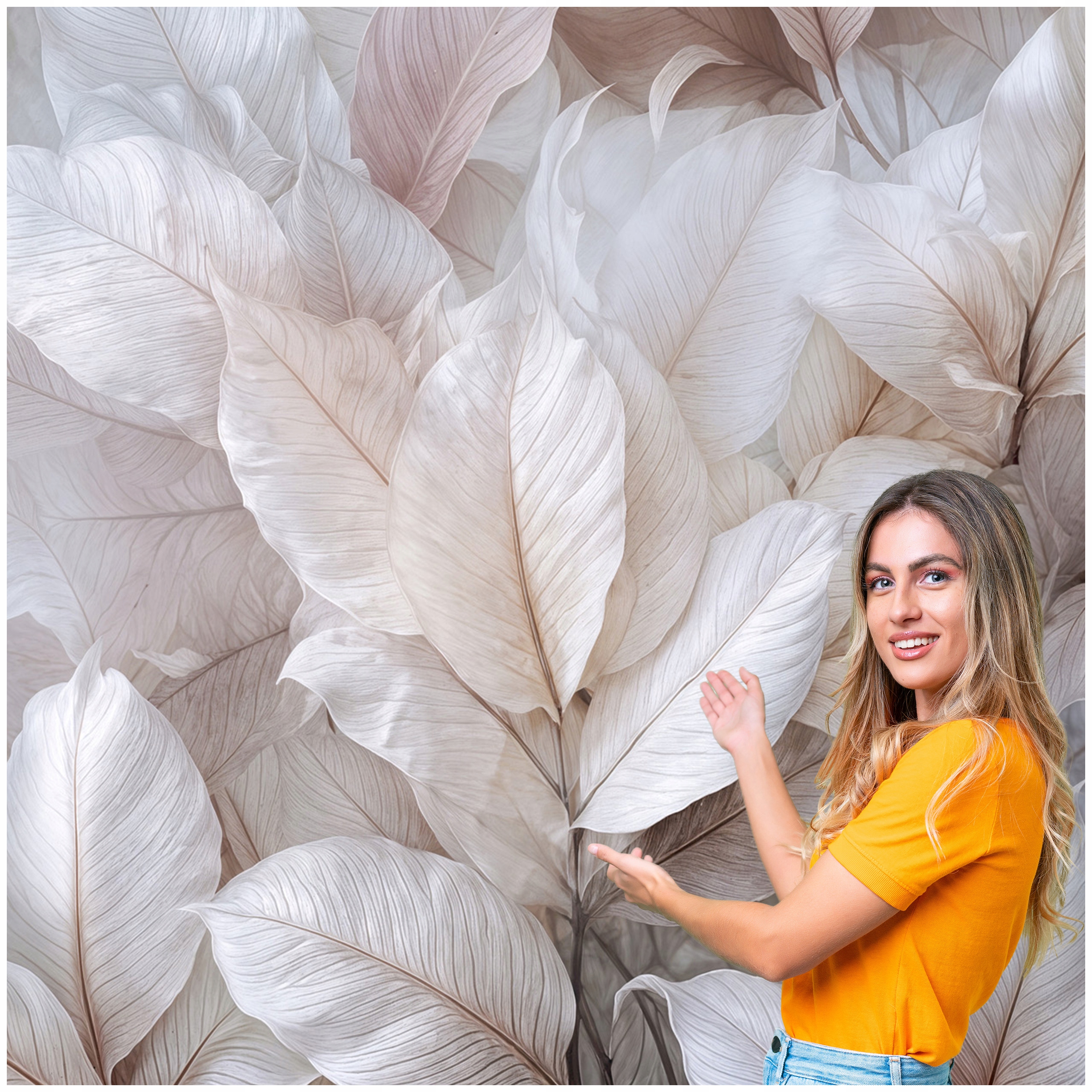 Fototapeta Salón Spálňa Listy Abstrakcia Zlato Béžová 588x280 LAZB04W