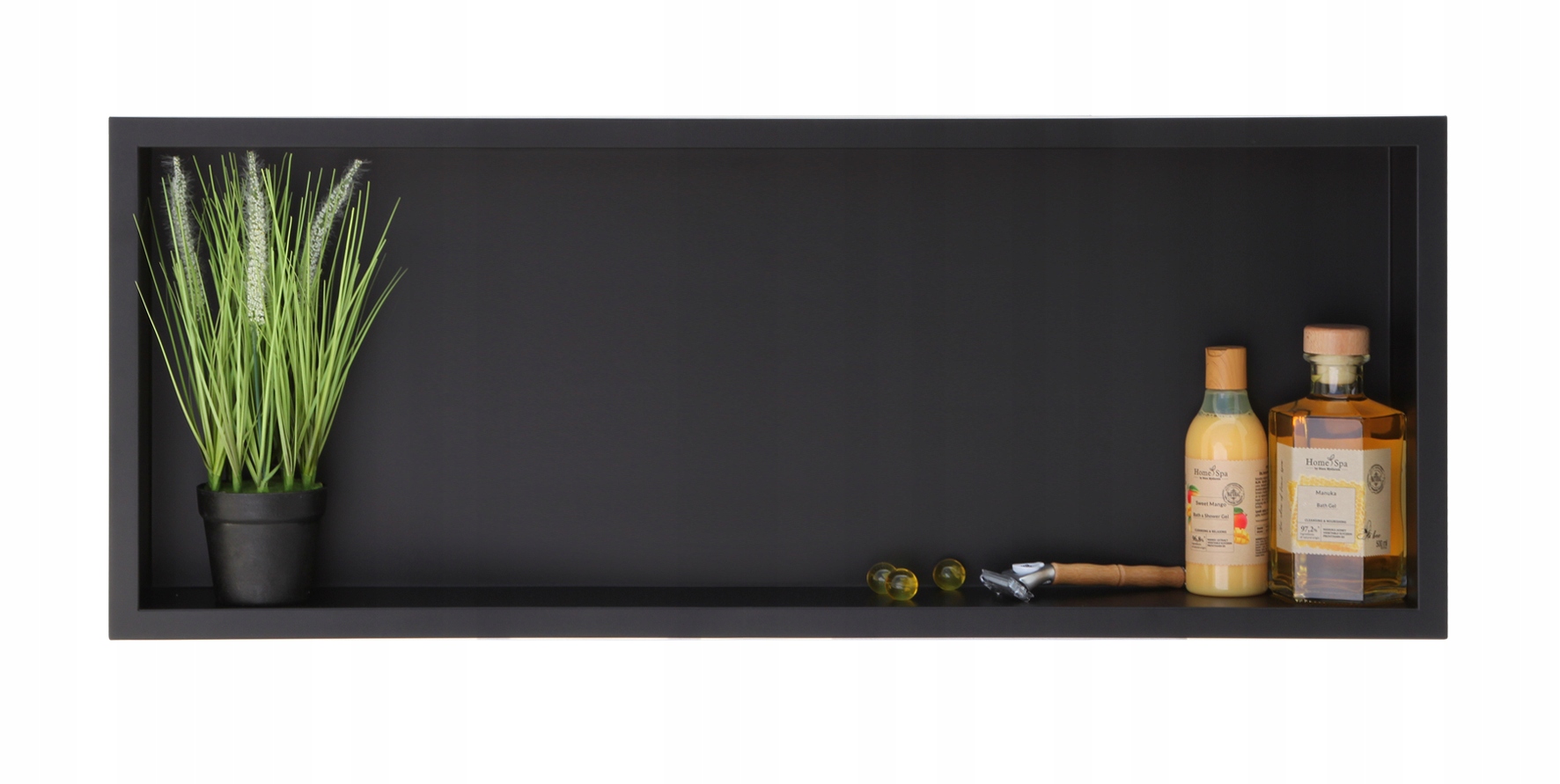 Wall-box One Black Jednoduchá polica čierna 90x30x10 cm