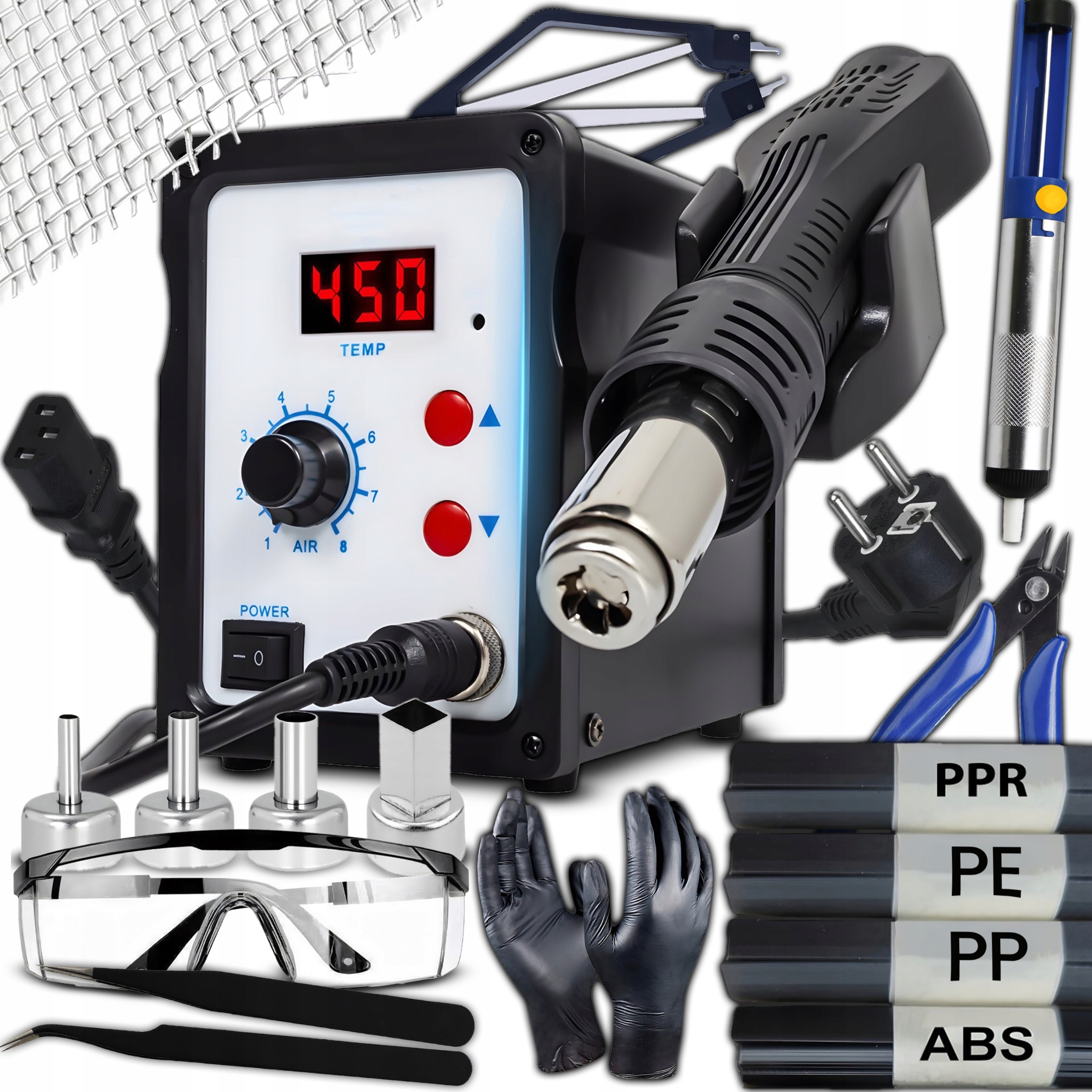 Plastový Svařovací Stroj Pájecí Stanice Hot Air Svařovací Stroj Na Plasty 750W Sada