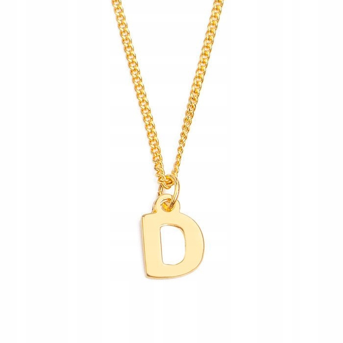 

Naszyjnik damski Pozłacany 24k litera D mała