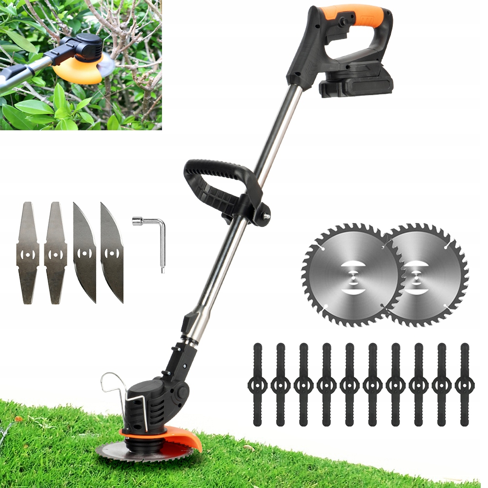 Akumulátorová Sekačka S Hlavou 90° 21 V 2000 Mah A 4 Různými Čepelemi