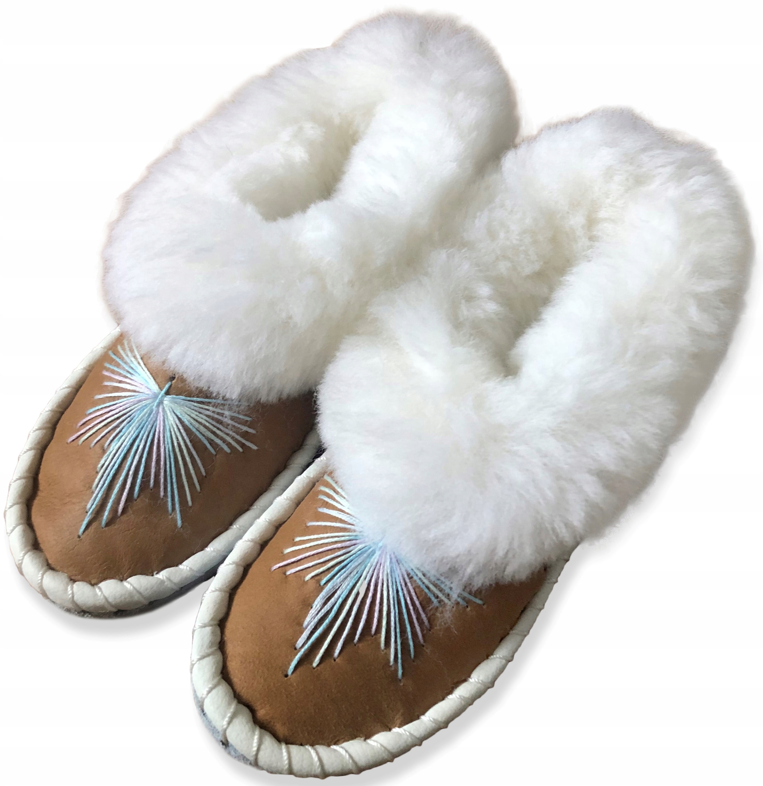 

Pantofle Bambosze Skórzane Góralskie Wełniane r.41