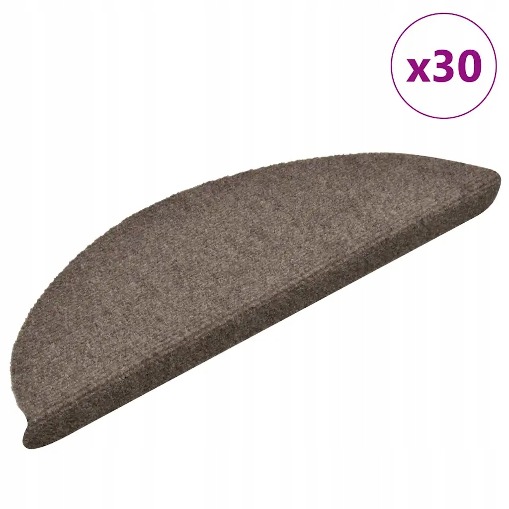 vidaXL Schodové rohože samolepicí 30 ks 56 x 17 x 3 cm béžové půlkulaté