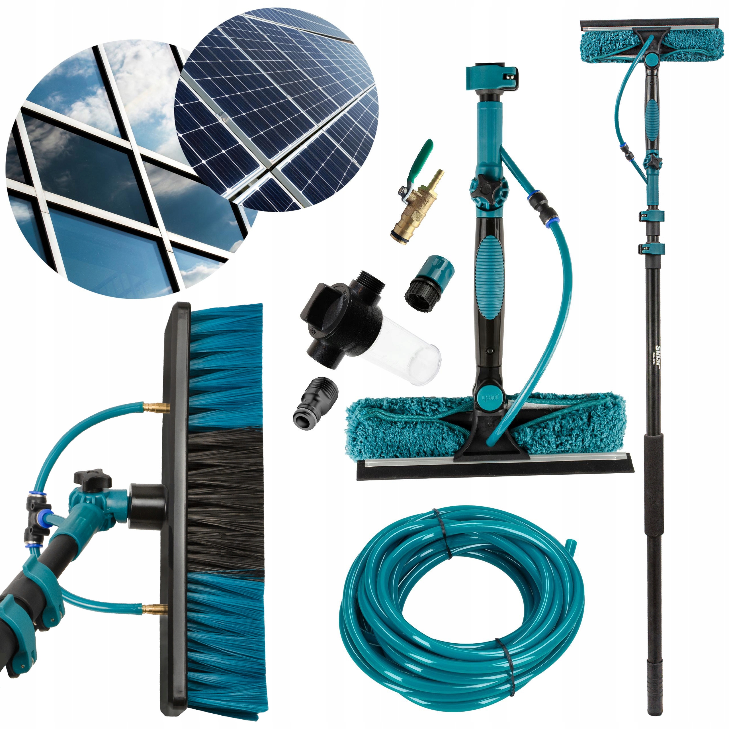 Profesjonalna myjka szczotka teleskopowa 2m mycia paneli fotowoltaicznych