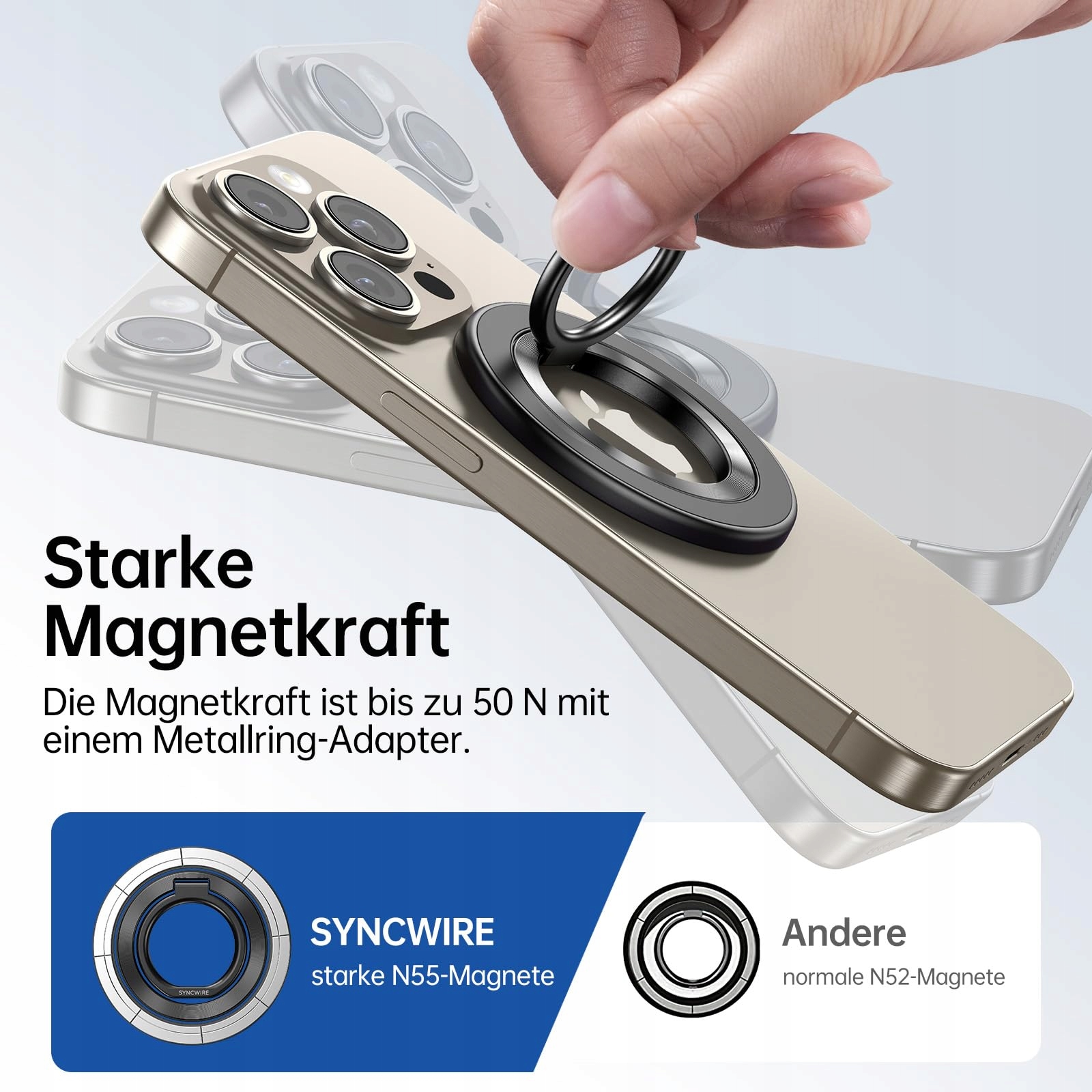 SYNCWIRE Magnetyczny Uchwyt Na Telefon 360 Stopni Do iPhone 15 14 13 12 — miniatura 5